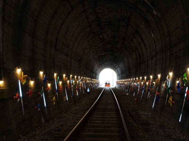 Fun Riding inside tunnel - Gangchon Rail Park