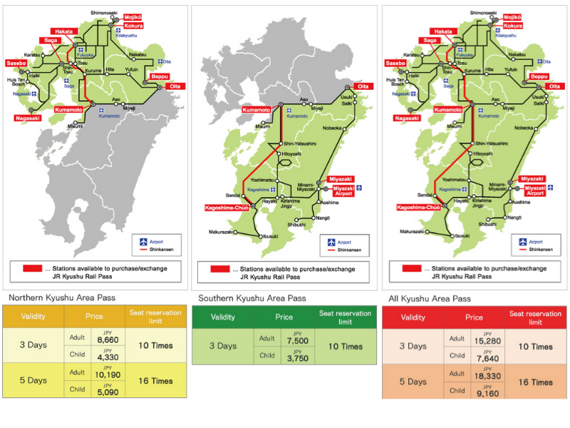 Kyushu Train Map   Kyushu JR Rail Pass Coverage 