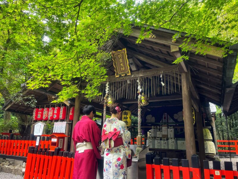 Praying at Nonomiya Shrine Arashiyama